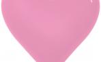 Латексный воздушный шар-сердце (12''/30 см) Розовый (009), пастель